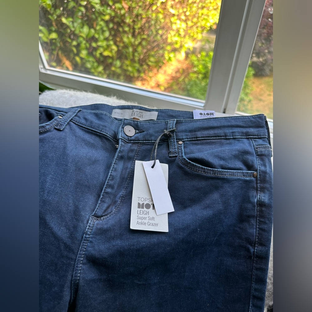Topshop Leigh moto denim ankle grazer jeans size 30